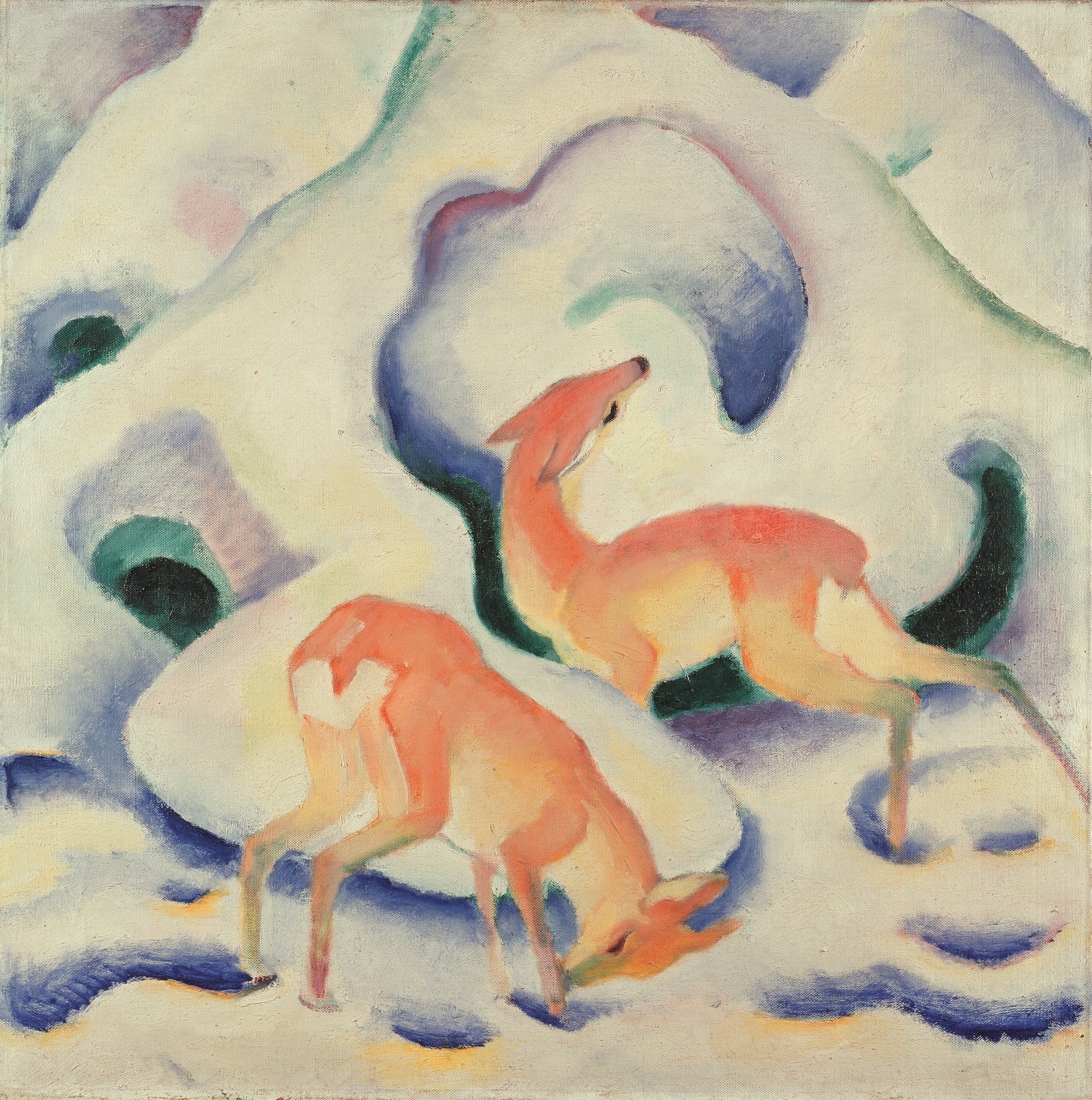 ‘Deer in the Snow II’ by Franz Marc, 1911