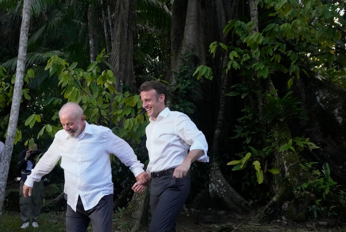 France’s Macron embraces Brazil’s Lula — and the memes poking fun at their ‘wedding’