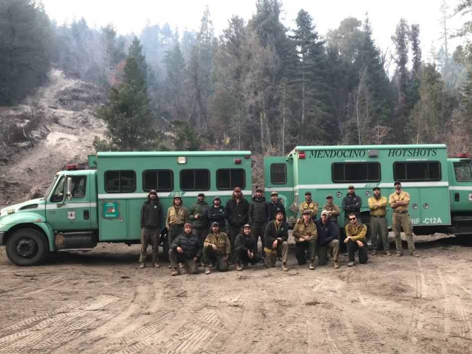 McLane and colleagues when he was on an interagency hotshot crew in California
