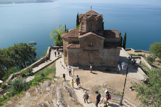 <p>Lake Ohrid, the oldest lake in Europe, straddles the mountainous border between the southwestern part of North Macedonia and eastern Albania. It  has been a Unesco world heritage site since 1979</p>