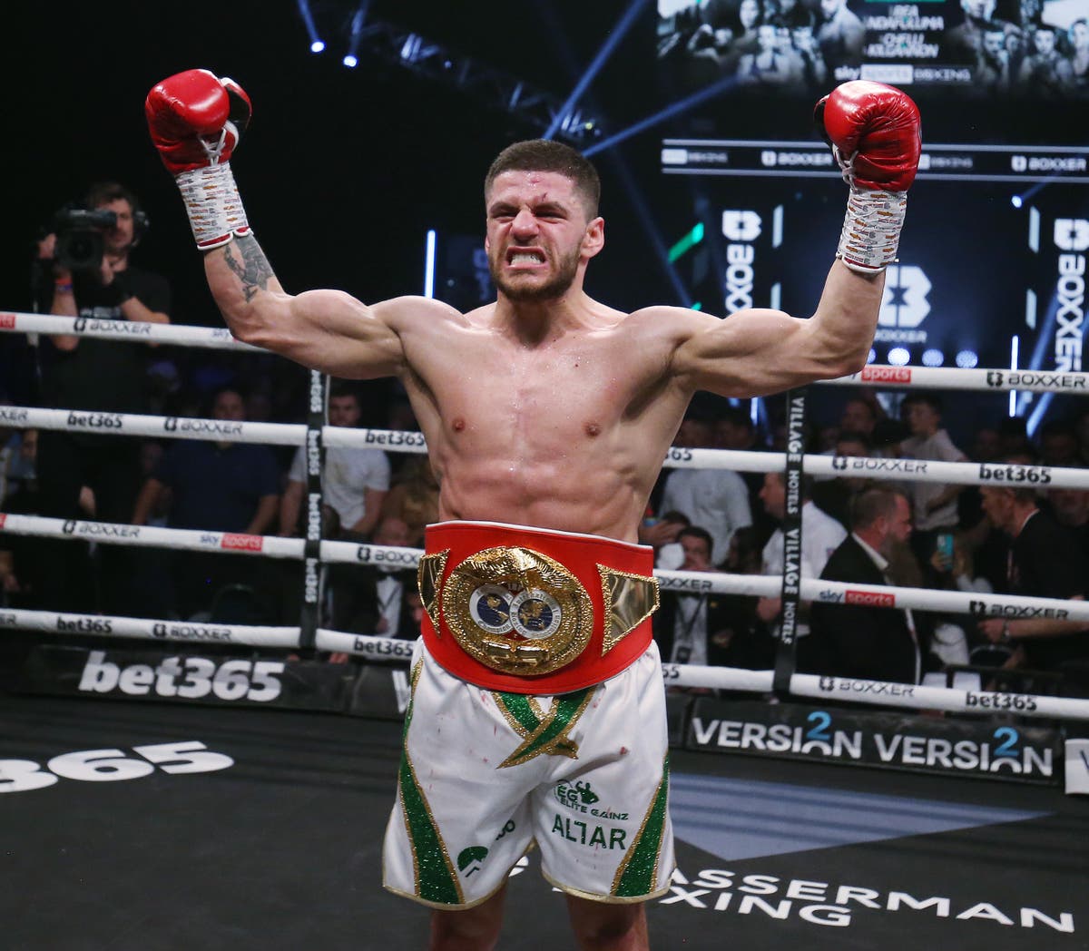 Florian Marku exchanges heated words with opponent Chris Kongo in angry face-off 