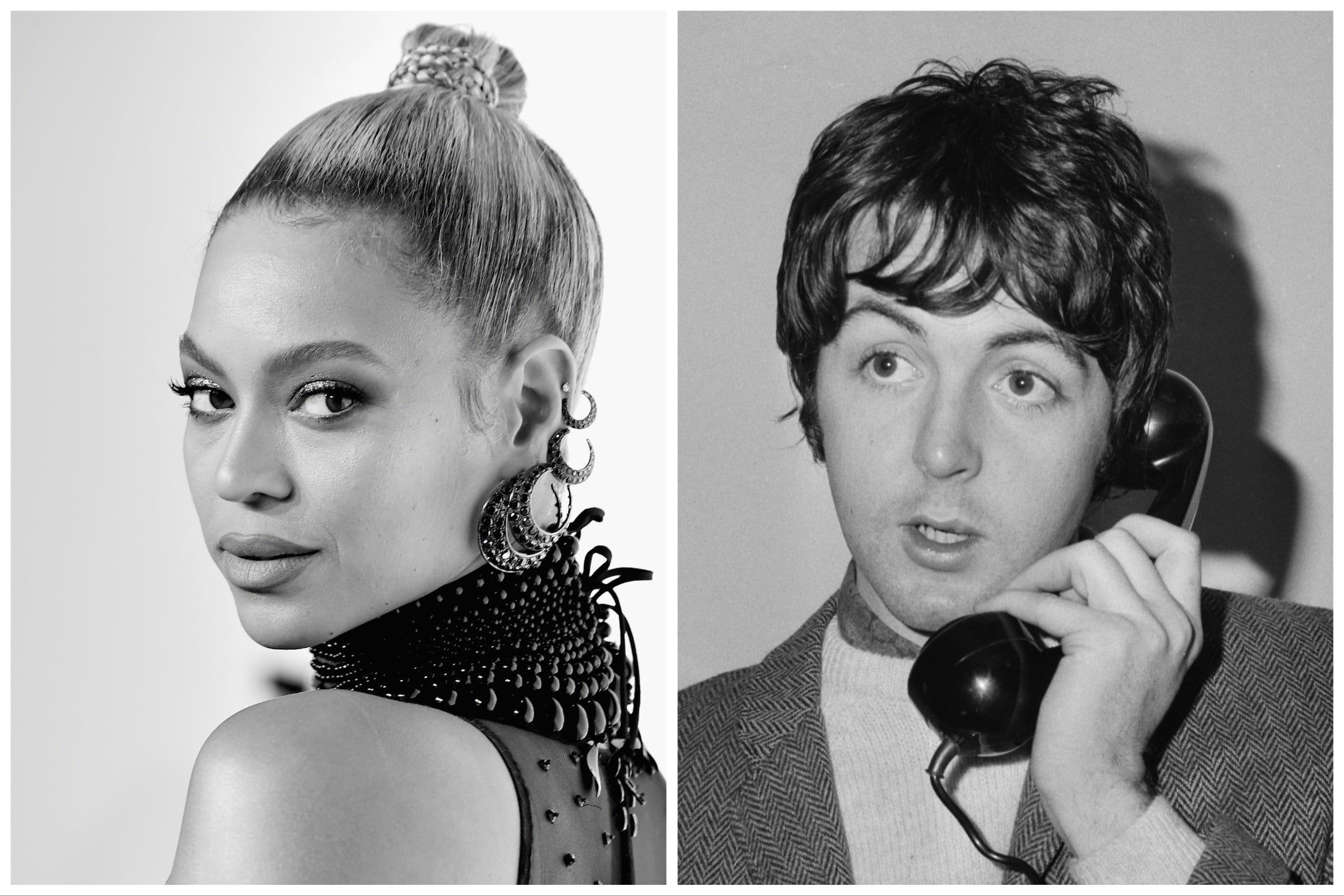 Beyoncé (left) and The Beatles’ Paul McCartney