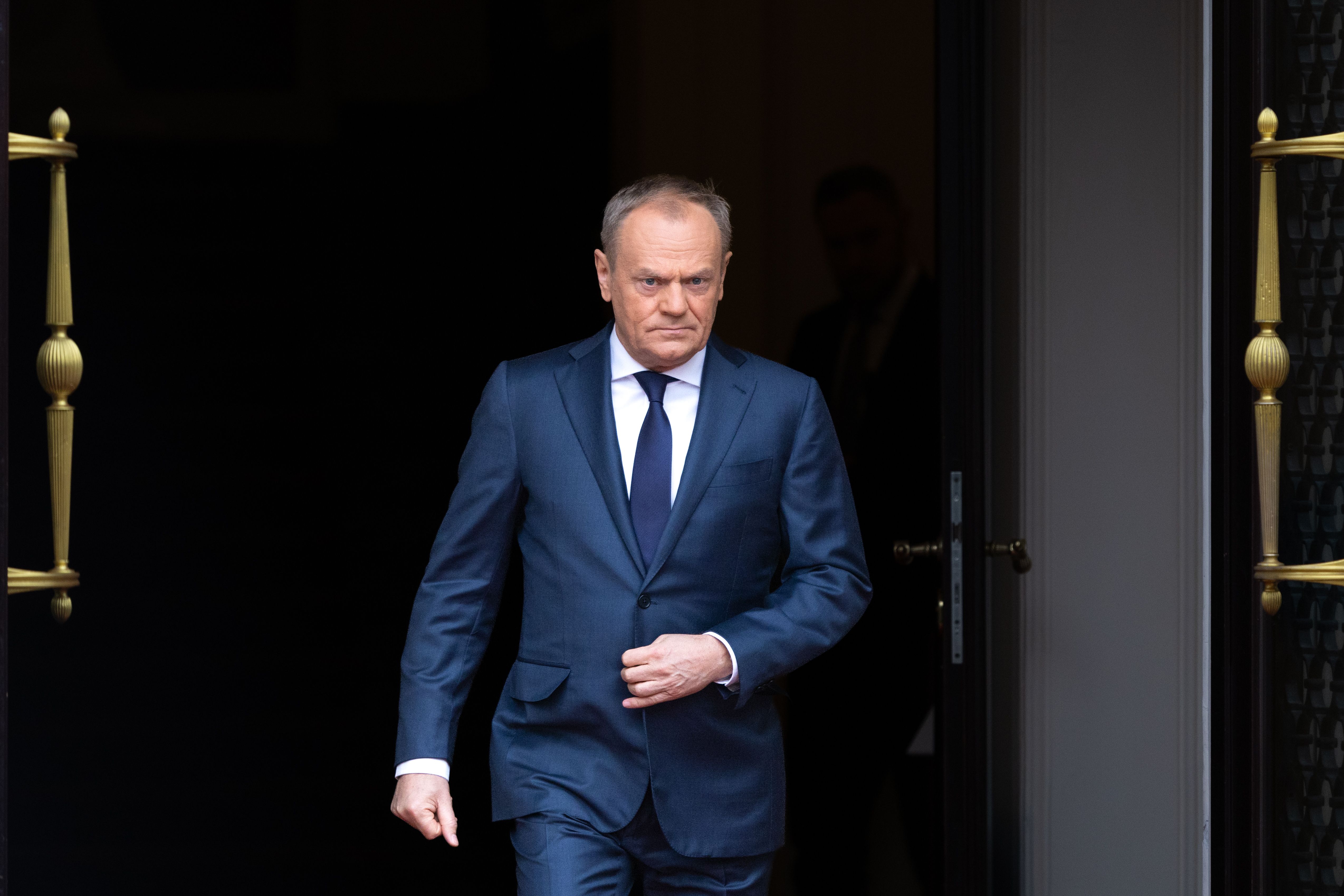 Donald Tusk arrives for talks with Ukraine in Warsaw on Thursday