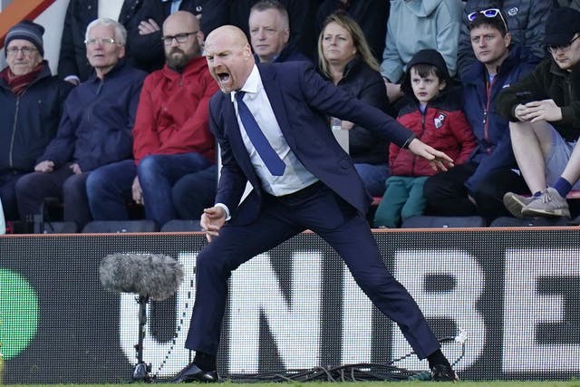 Everton manager Sean Dyche saw his side concede at the death (Andrew Matthews/PA).