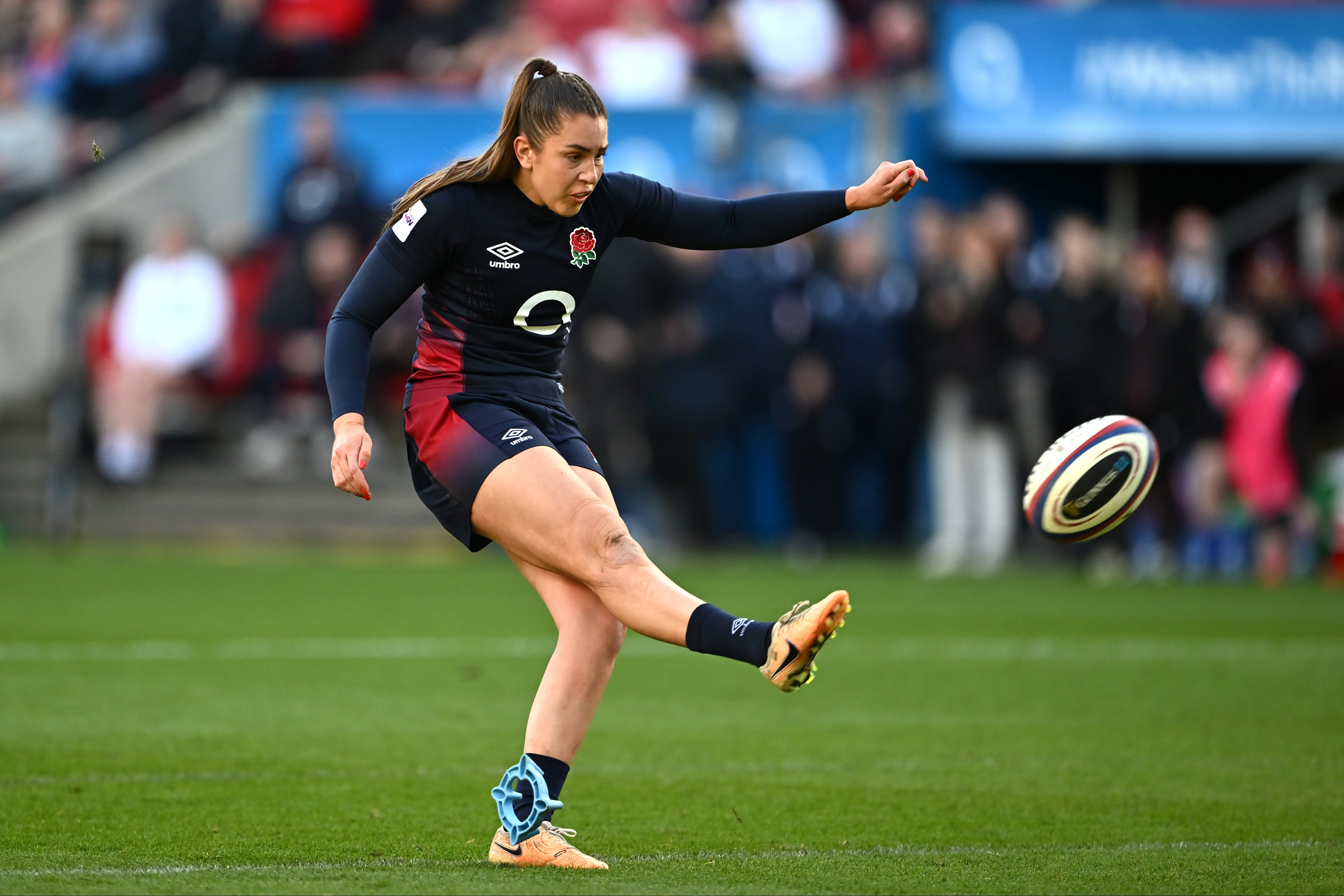 Holly Aitchison, part of beautifully balanced England midfield, produced a composed performance at fly half