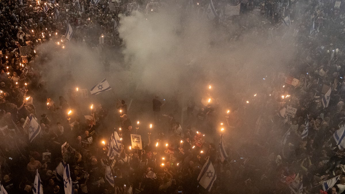 Watch: Thousands of Israeli protesters call for Netanyahu to resign