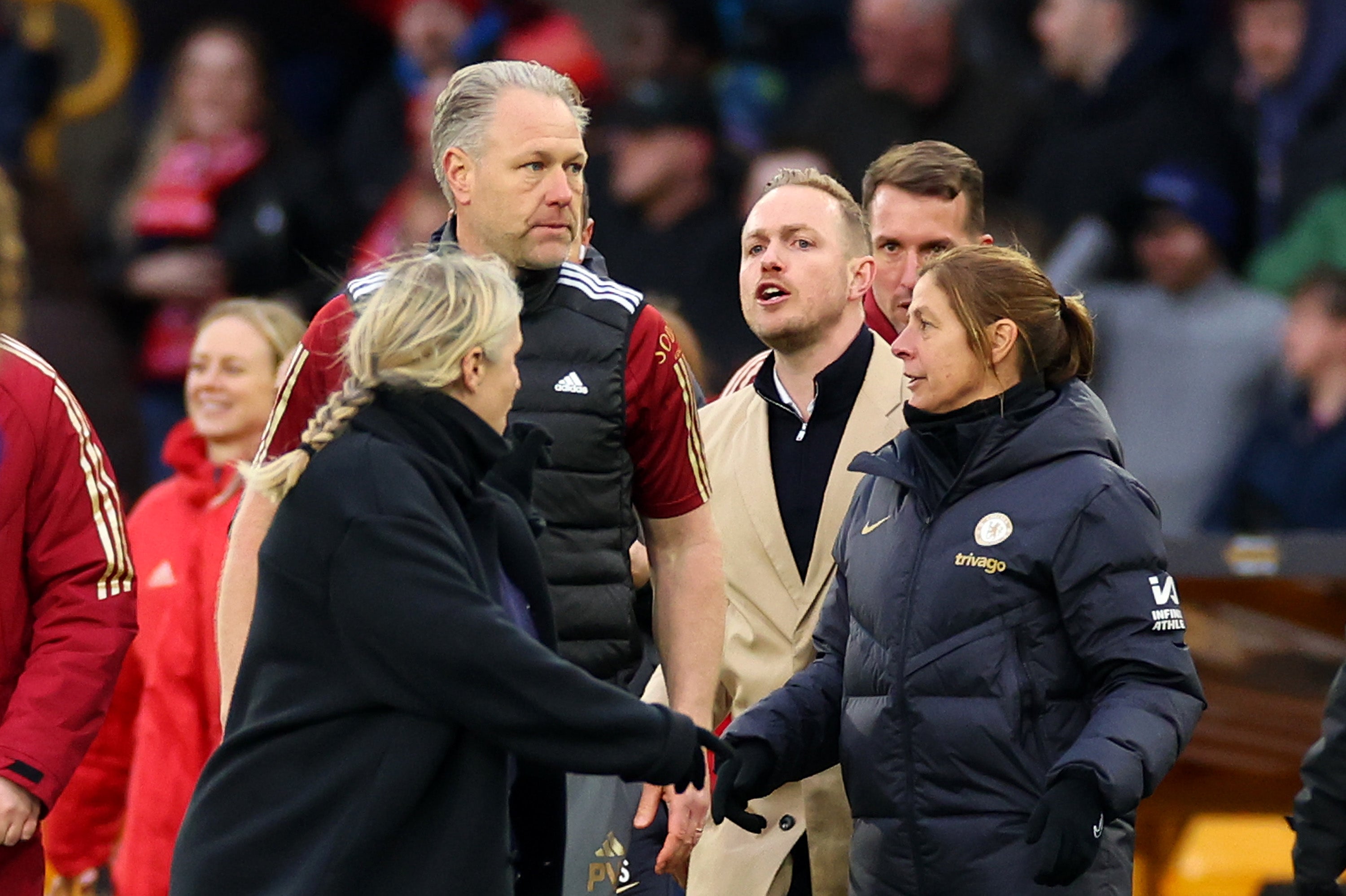 Eidevall and Hayes had an altercation after the final whistle