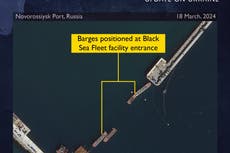 Russia-Ukraine war - live: Putin using barges to protect Black Sea port as two killed in airstrikes