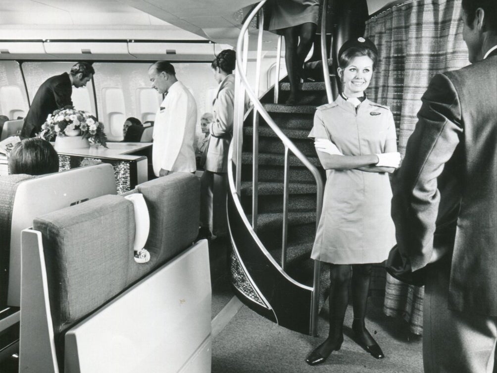 Premium cabin on British Airways Boeing 747