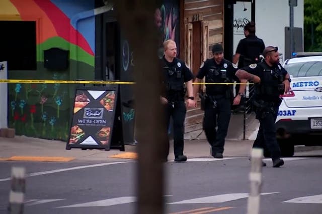 <p>Nashville fatal shooting aftermath as police comb crime scene.</p>