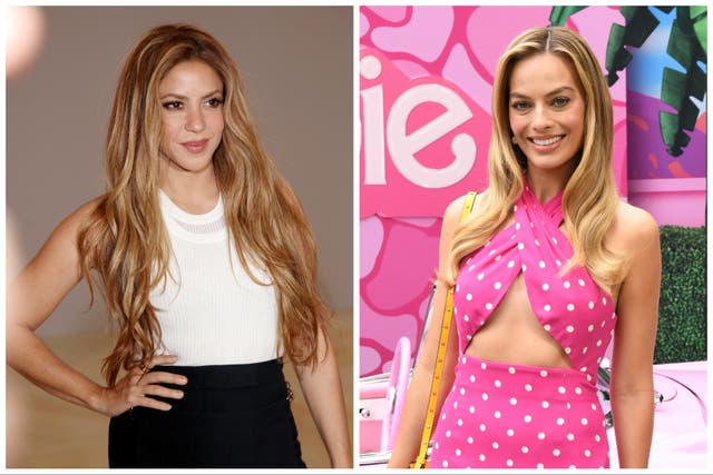 <p>Shakira (left) and ‘Barbie’ star Margot Robbie</p>