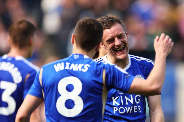 <p>Vardy capped Leicester’s 3-1 win over Norwich </p>
