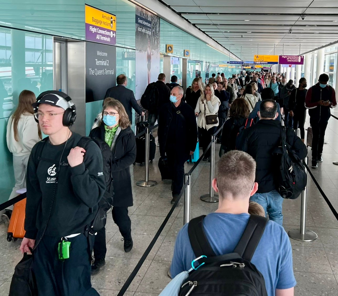 Queues are far more likely to form for inbound travellers than for departures