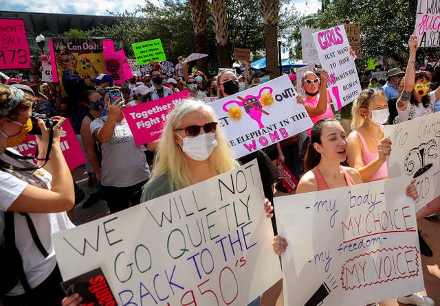 <p>Abortion rights protesters in Florida </p>