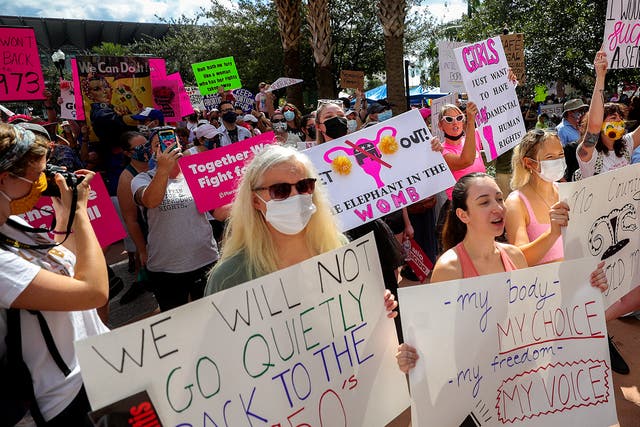 <p>Abortion rights protesters in Florida </p>