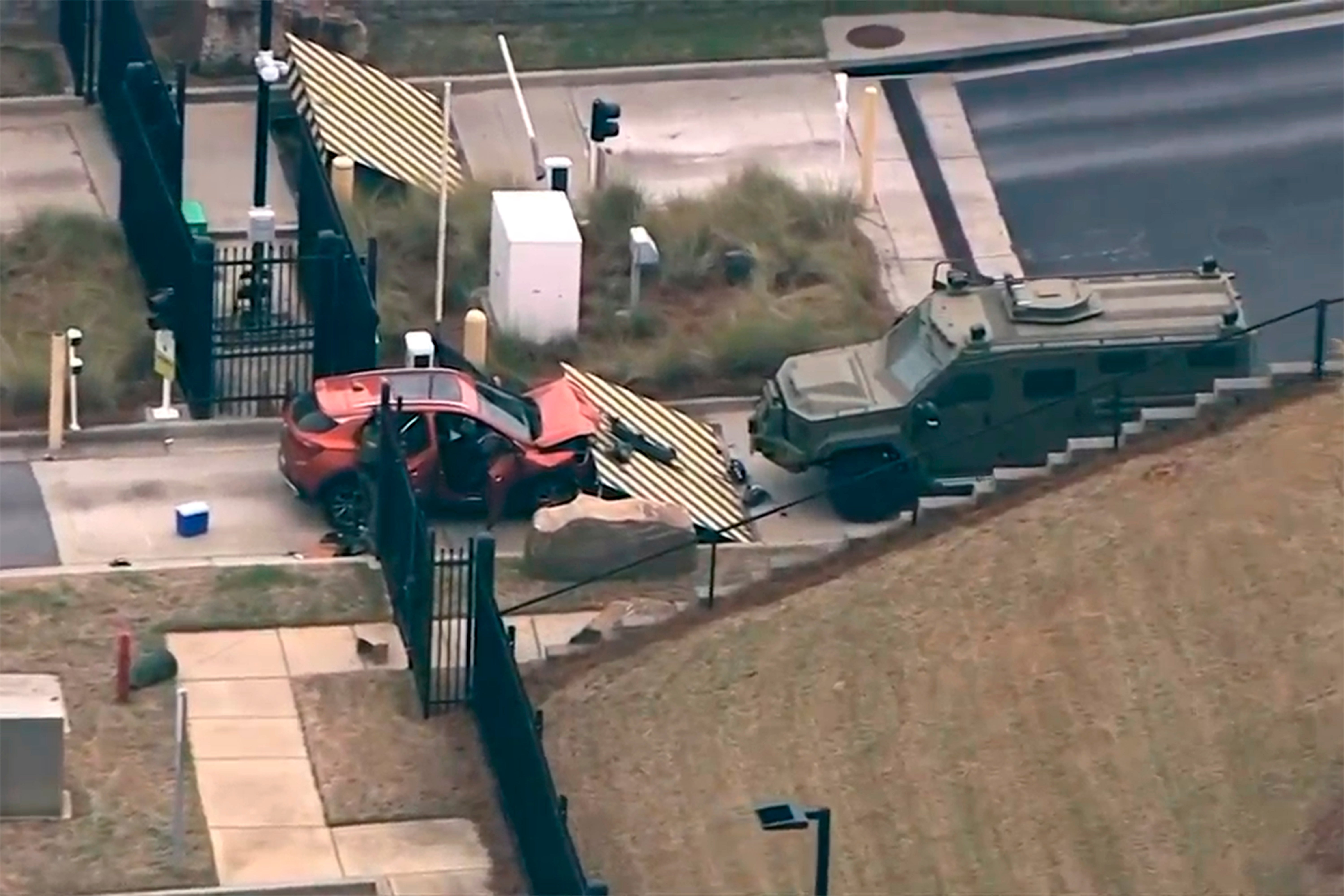 Vehicle Hits FBI Gate