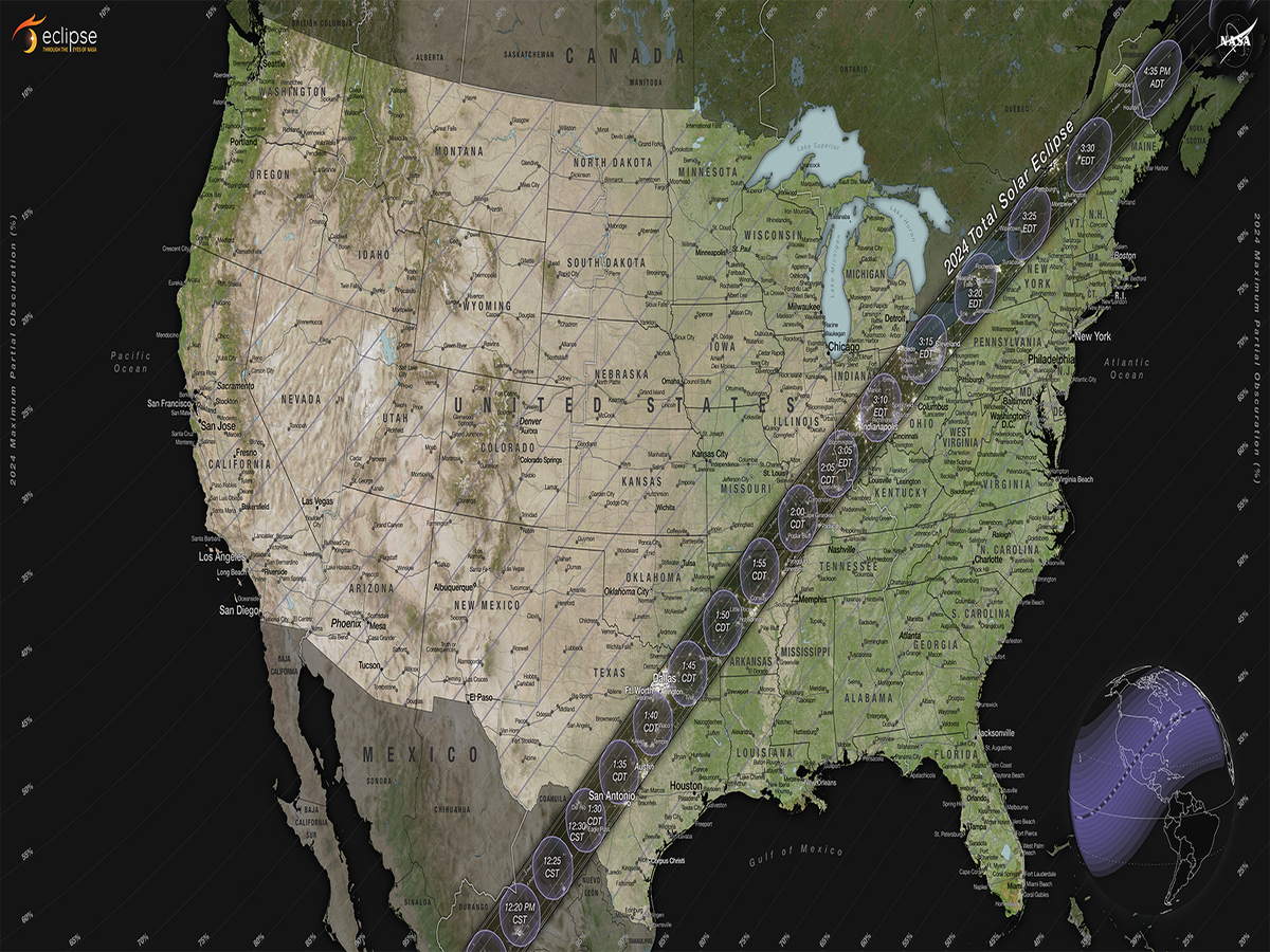 New NASA Map Details 2023 And 2024 Solar Eclipses In The US