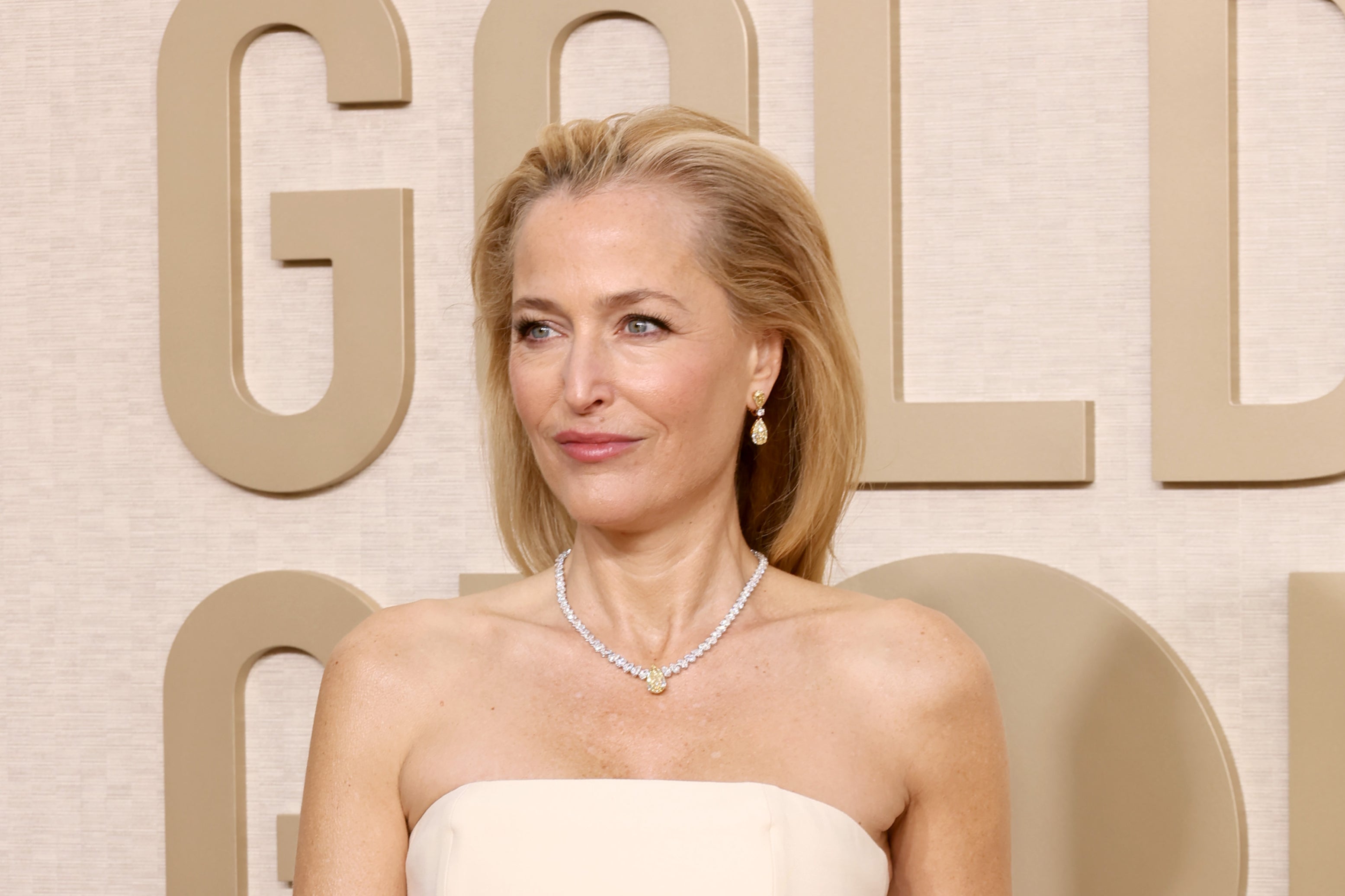 Gillian Anderson pictured at the Golden Globes in January