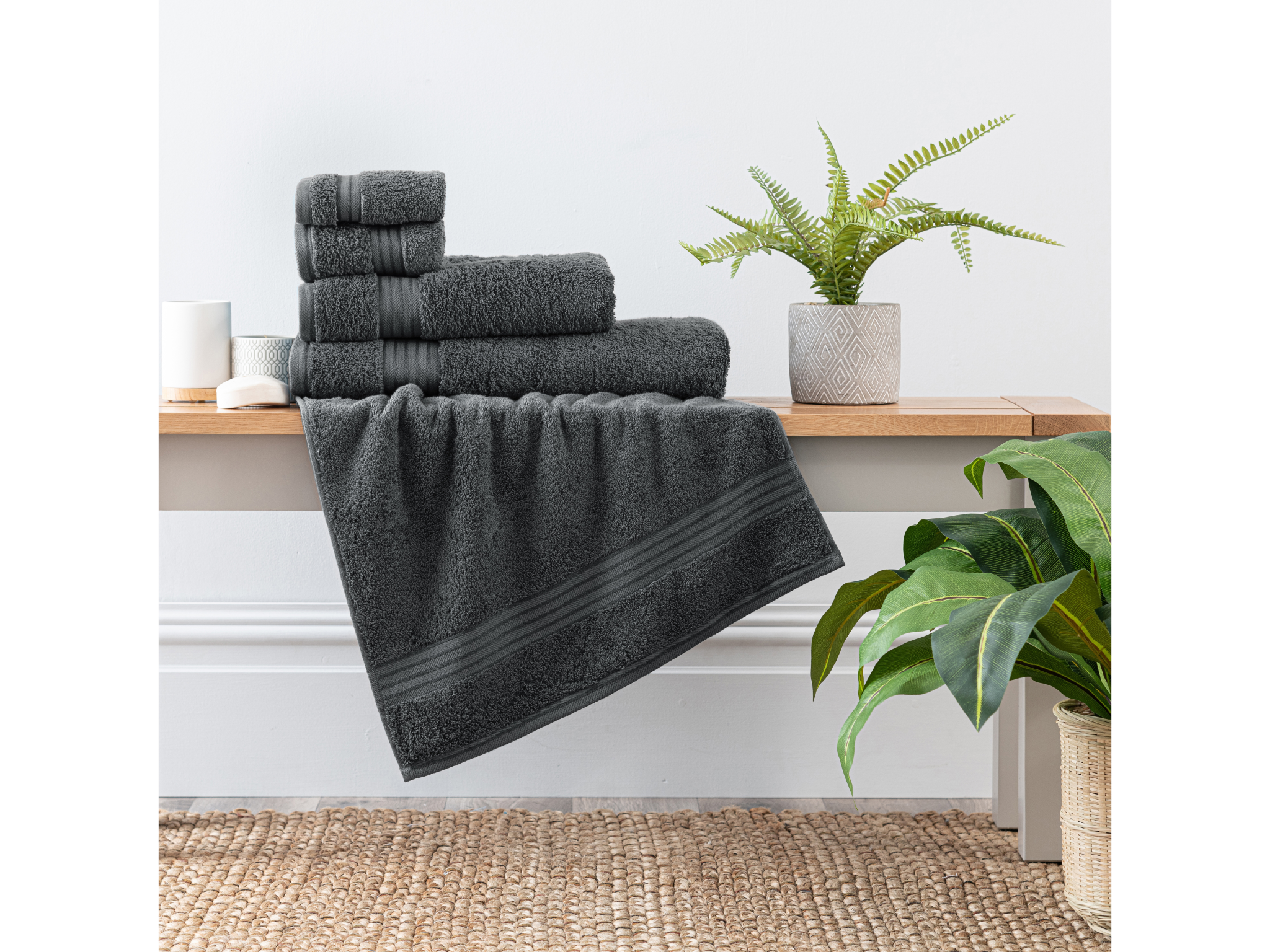 Dunelm charcoal Egyptian cotton towel-indybest