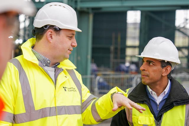<p>Prime minister Rishi Sunak alongside Tees Valley mayor Ben Houchen in Redcar earlier this month </p>