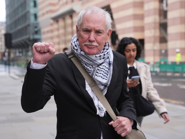 <p>Michael Rabb, from Colorado, arrives at the City of London Magistrates' Court</p>