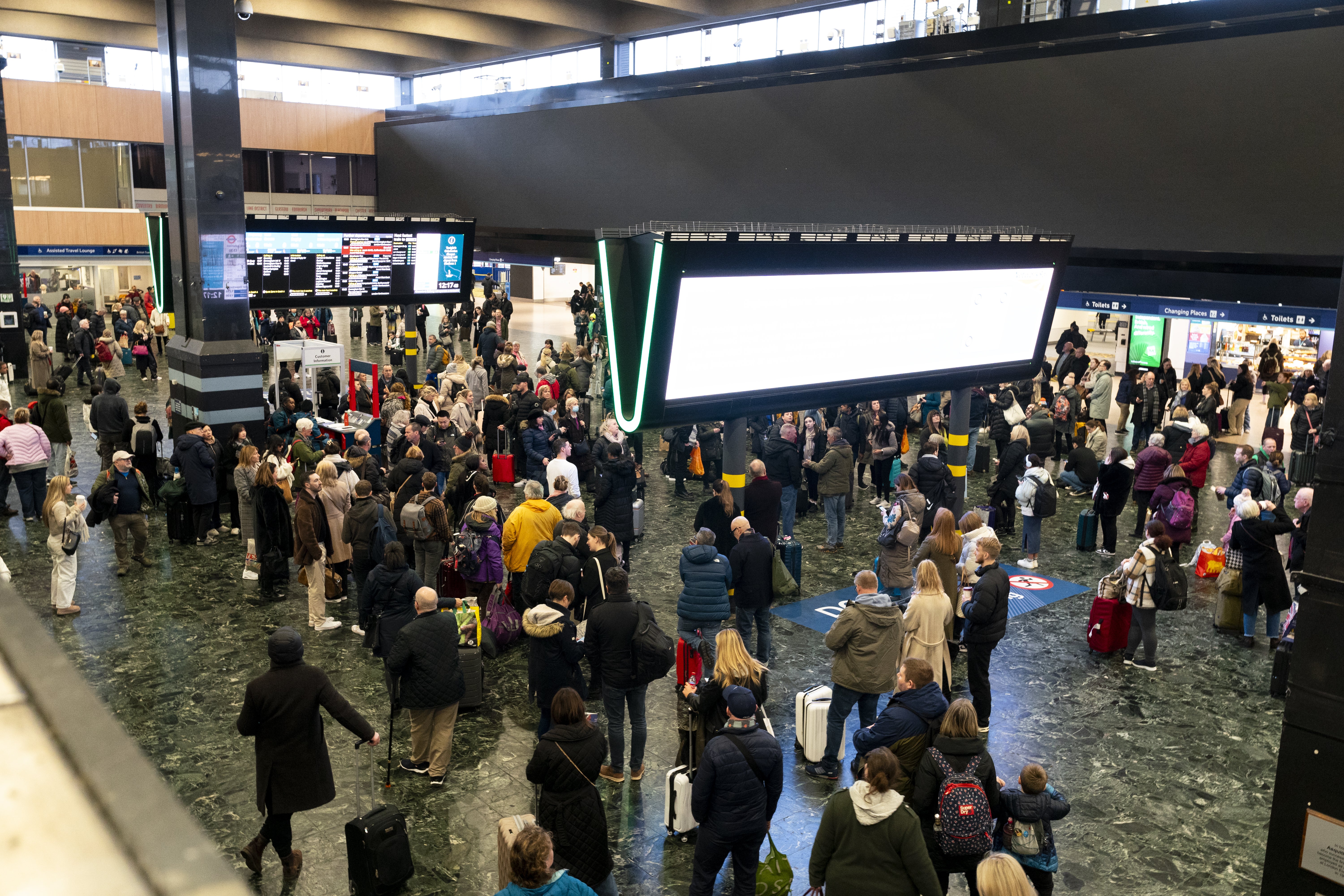 Euston station, pictured here in January, has been hit by severe disruption