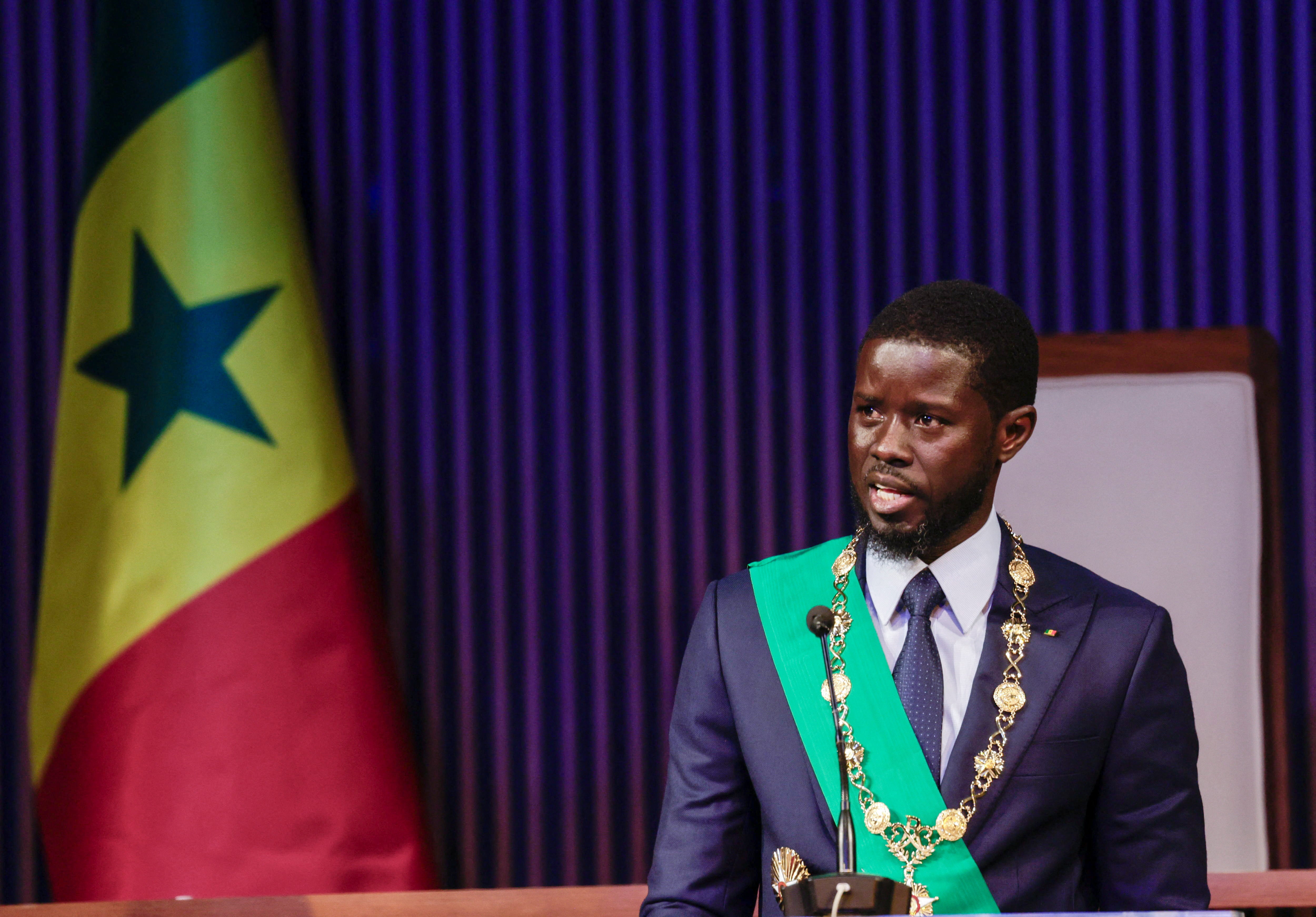 Senegal’s new president Bassirou Diomaye Faye after taking the oath of office in Dakar