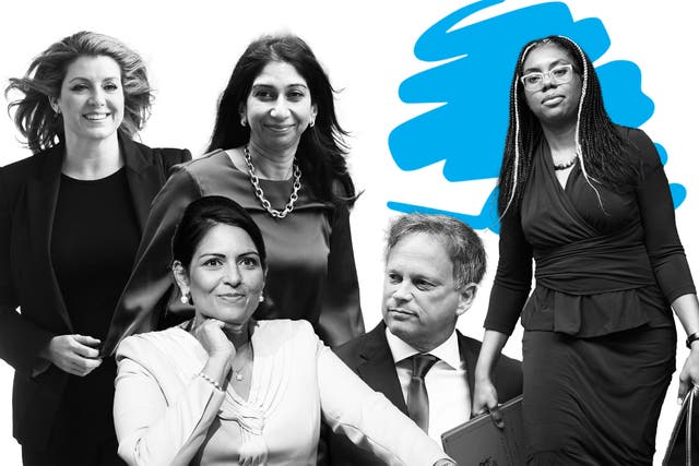 <p>‘After a Labour landslide, the Tory shadow cabinet will suffer its very own severe skills shortage’: (from left) Penny Mordaunt, Priti Patel, Suella Braverman, Grant Shapps, Kemi Badenoch</p>