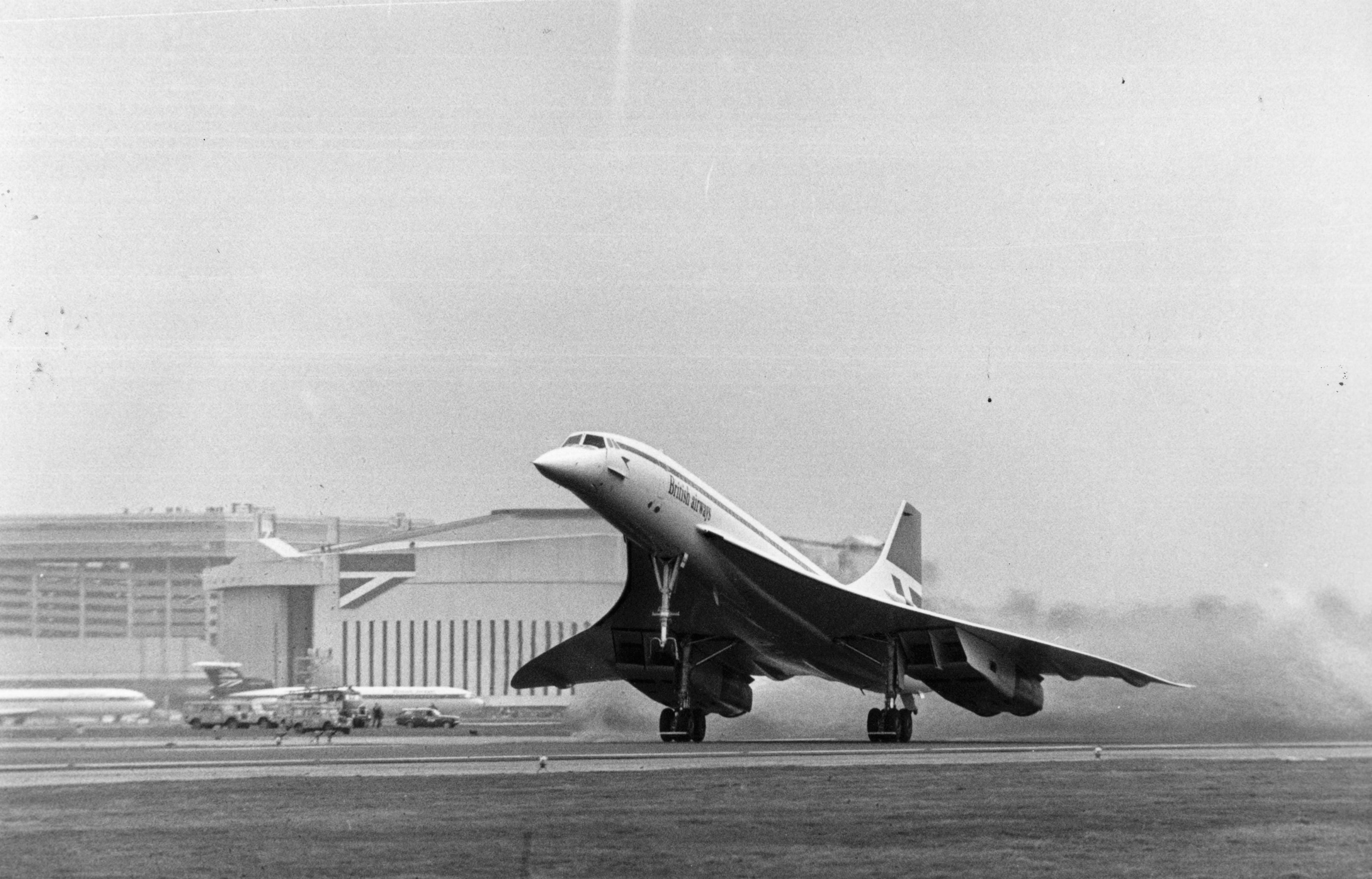 Maiden flight: British Airways Concorde departs on its first commercial journey from London Heathrow to Bahrain on 21 January 1976