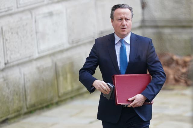 Lord Cameron is attending a meeting of Nato foreign ministers on Wednesday (James Manning/PA)