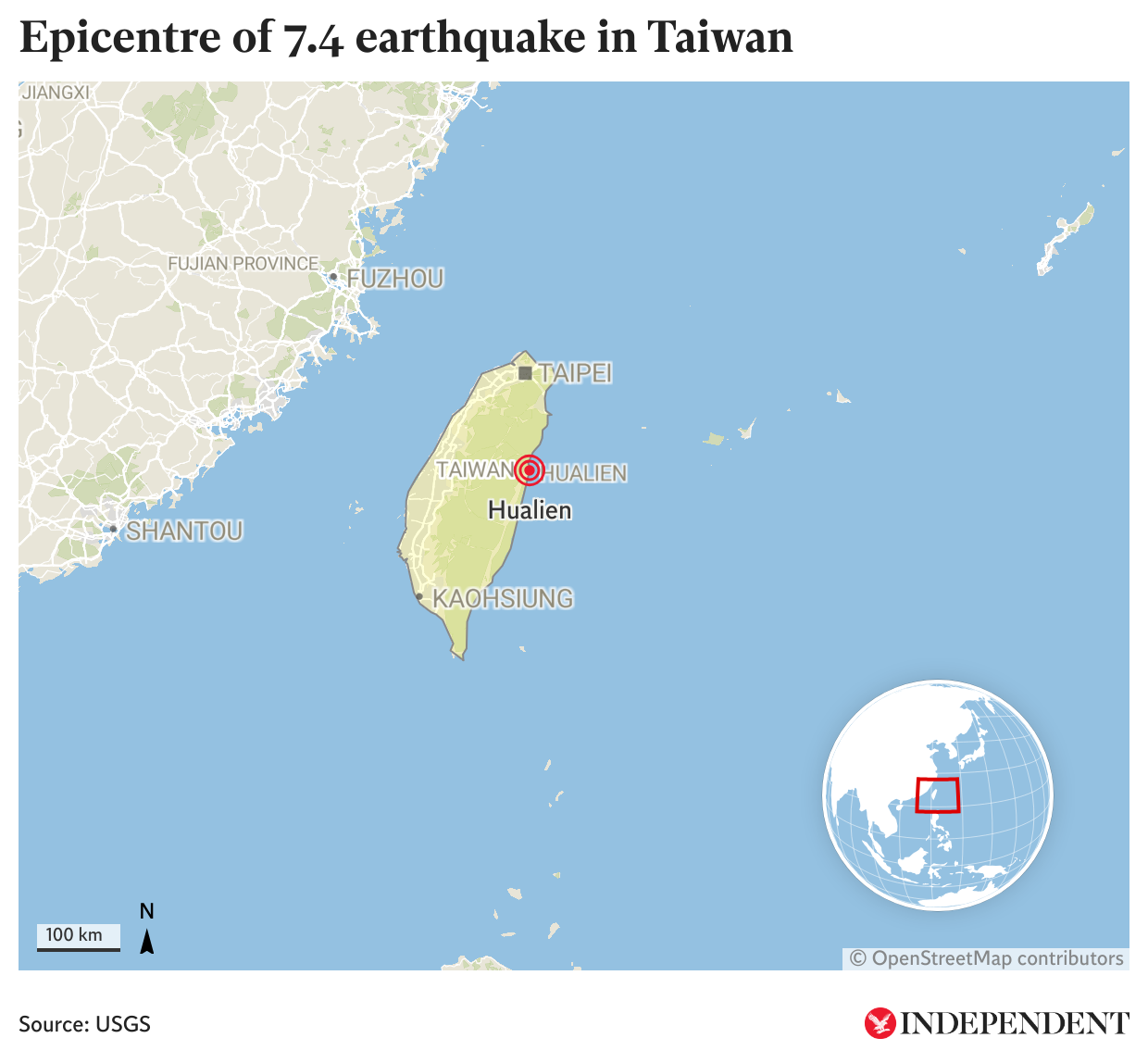Mapped: Huge Taiwan earthquake wrecks havoc in Hualien and triggers tsunamis across region - Vimarsana News