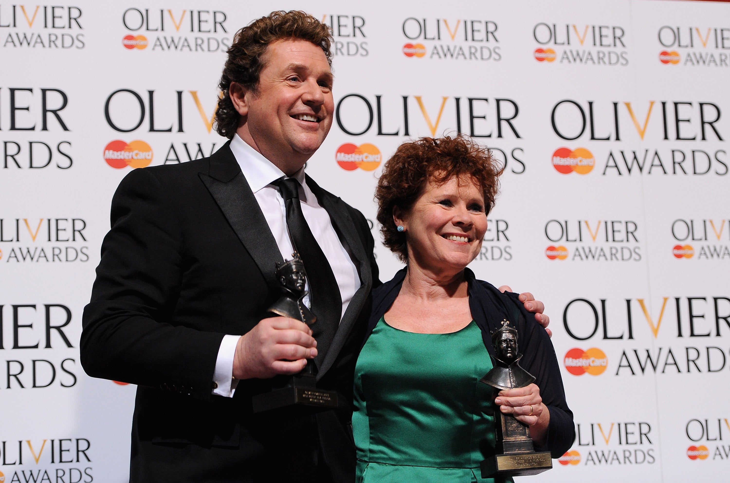 Michael Ball at the 2013 Oliver Awards with co-star Olivia Staunton