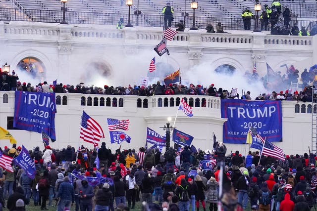 <p>Rioters at the U.S. Capitol on Jan. 6, 2021, in Washington.</p>