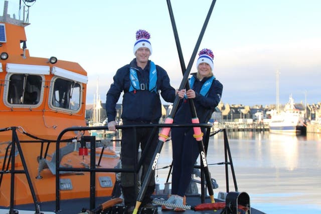 Allan Lipp and Mhairi Ross will attempt to circumnavigate the UK in the rowing boat (handout/PA)