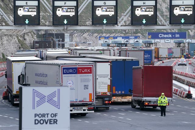 <p>Exports to the EU have decreased by a third according to trade body figures (Gareth Fuller/PA)</p>