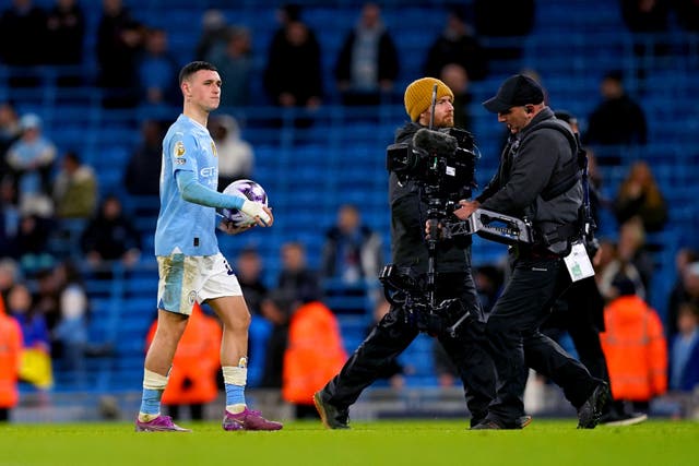 Phil Foden went home with the match ball (Martin Rickett/PA)