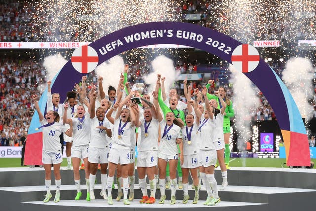 <p>The Lionesses defeated Germany in front of a sold-out Wembley in the Euro 2022 final </p>