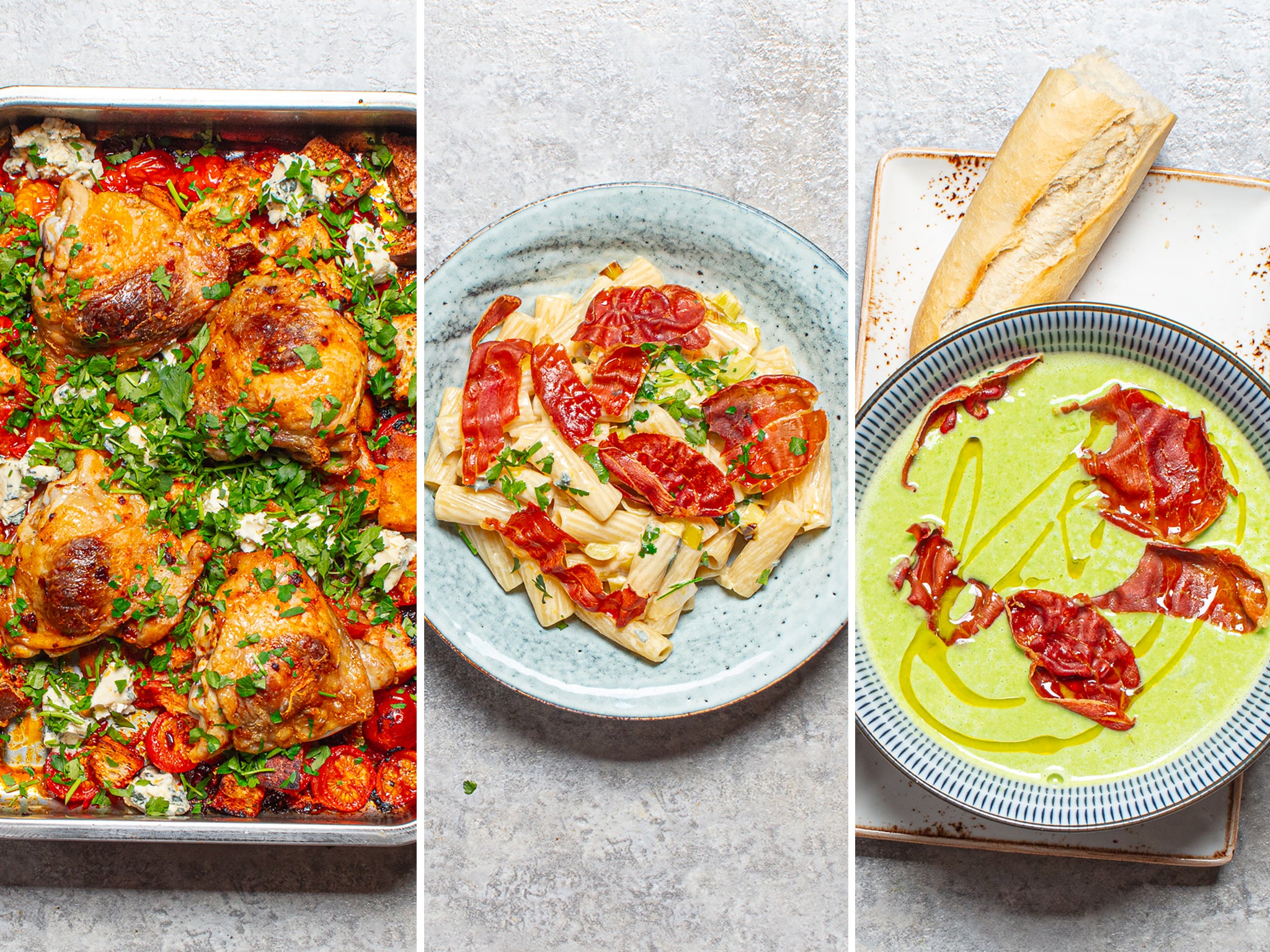 These recipes maximise on flavour, and minimise on food waste, mess and washing up