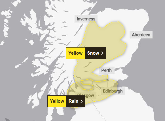 The Met Office has issued a warning for snow