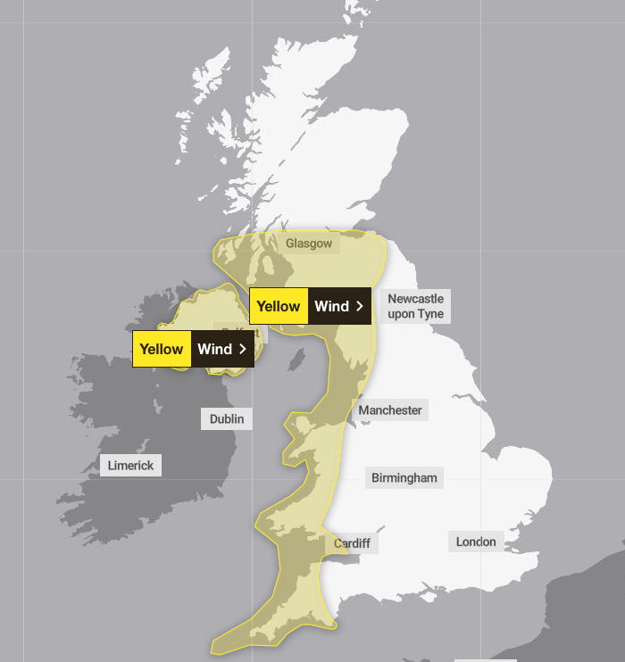 Met Office warning Saturday 6 April