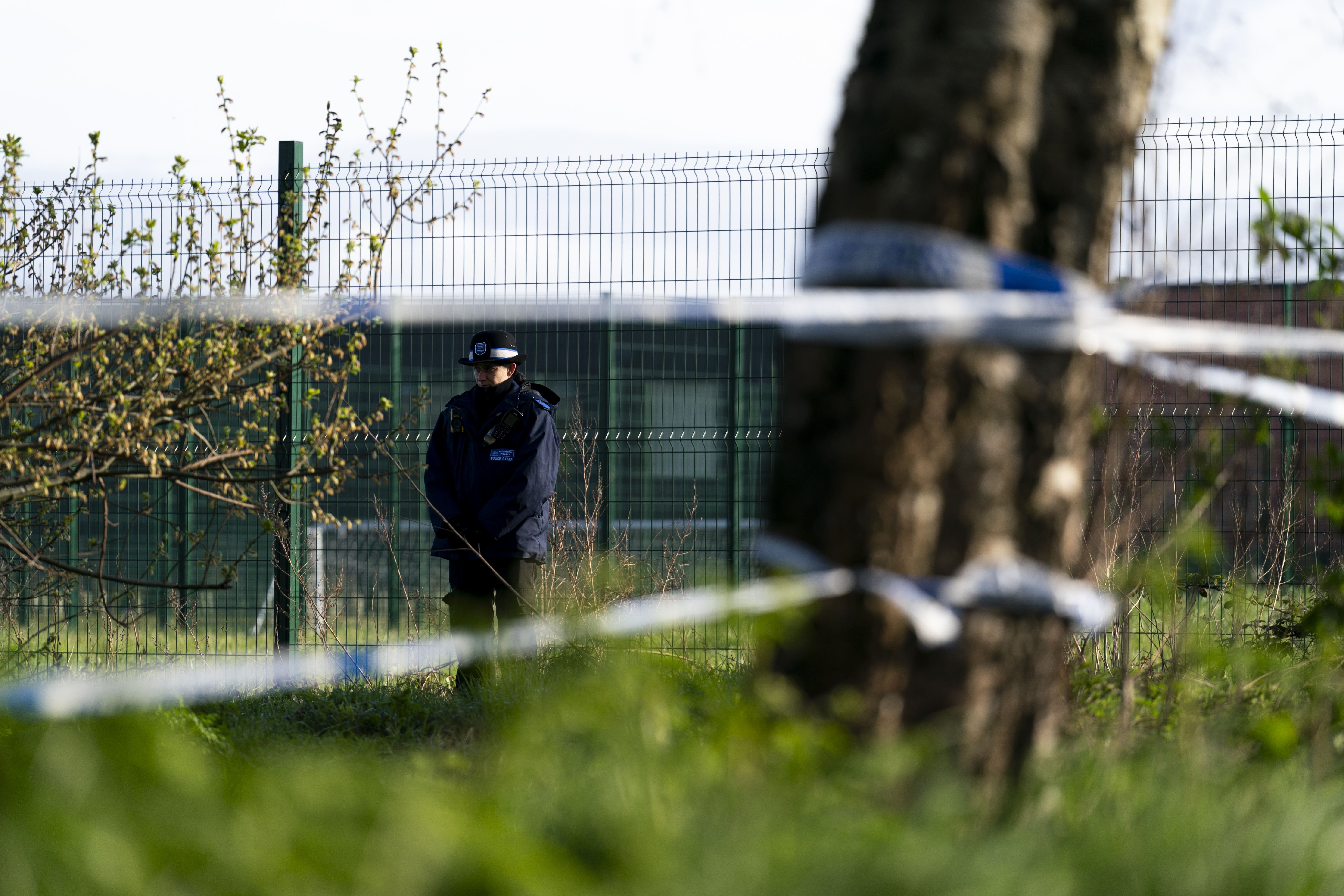 Police have carried out searches of Rowdown Fields in New Addington, south London, as part of a murder investigation after human remains were found (Jordan Pettitt/PA)