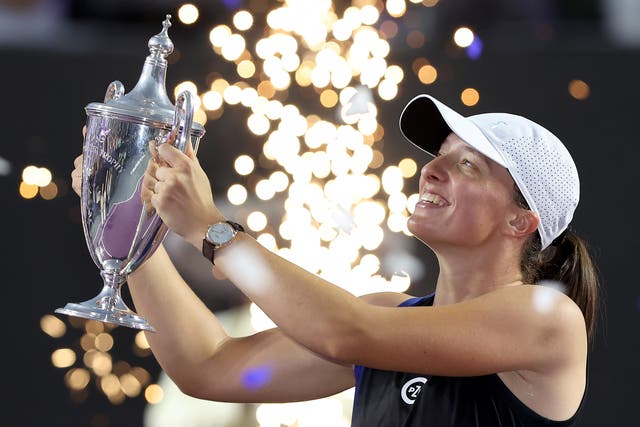 <p>Iga Swiatek, the World No 1, won the WTA Finals last season </p>