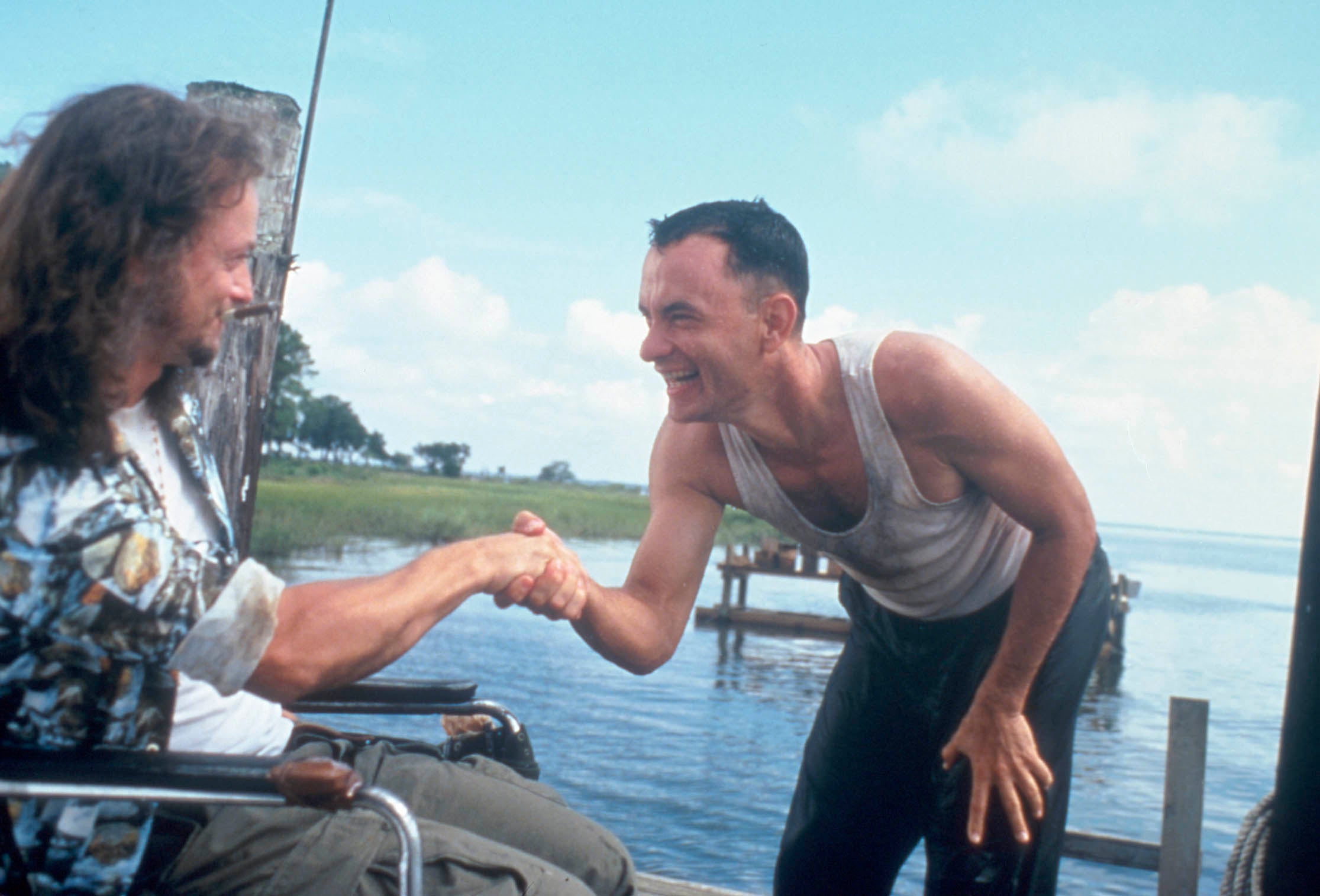 Vet project: Forrest Gump and former army buddy Dan (Gary Sinise)