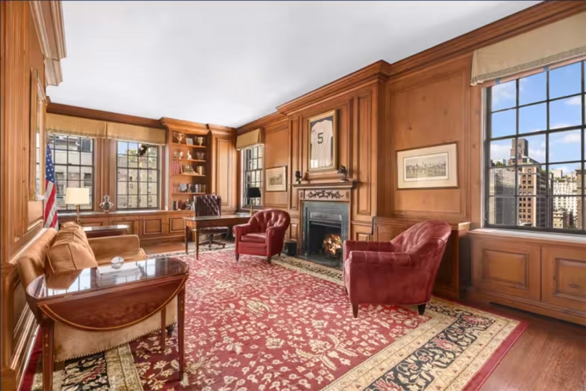 The library where the autographed Joe DiMaggio jersey hangs