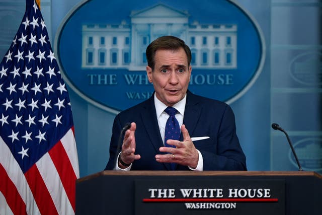 <p>John Kirby said the Biden administration was not opposed to the plan so long as there was a vote on Ukraine aid </p>