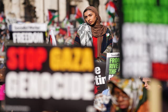The union’s conference heard that children had been referred to Prevent for wearing badges (Victoria Jones/PA)