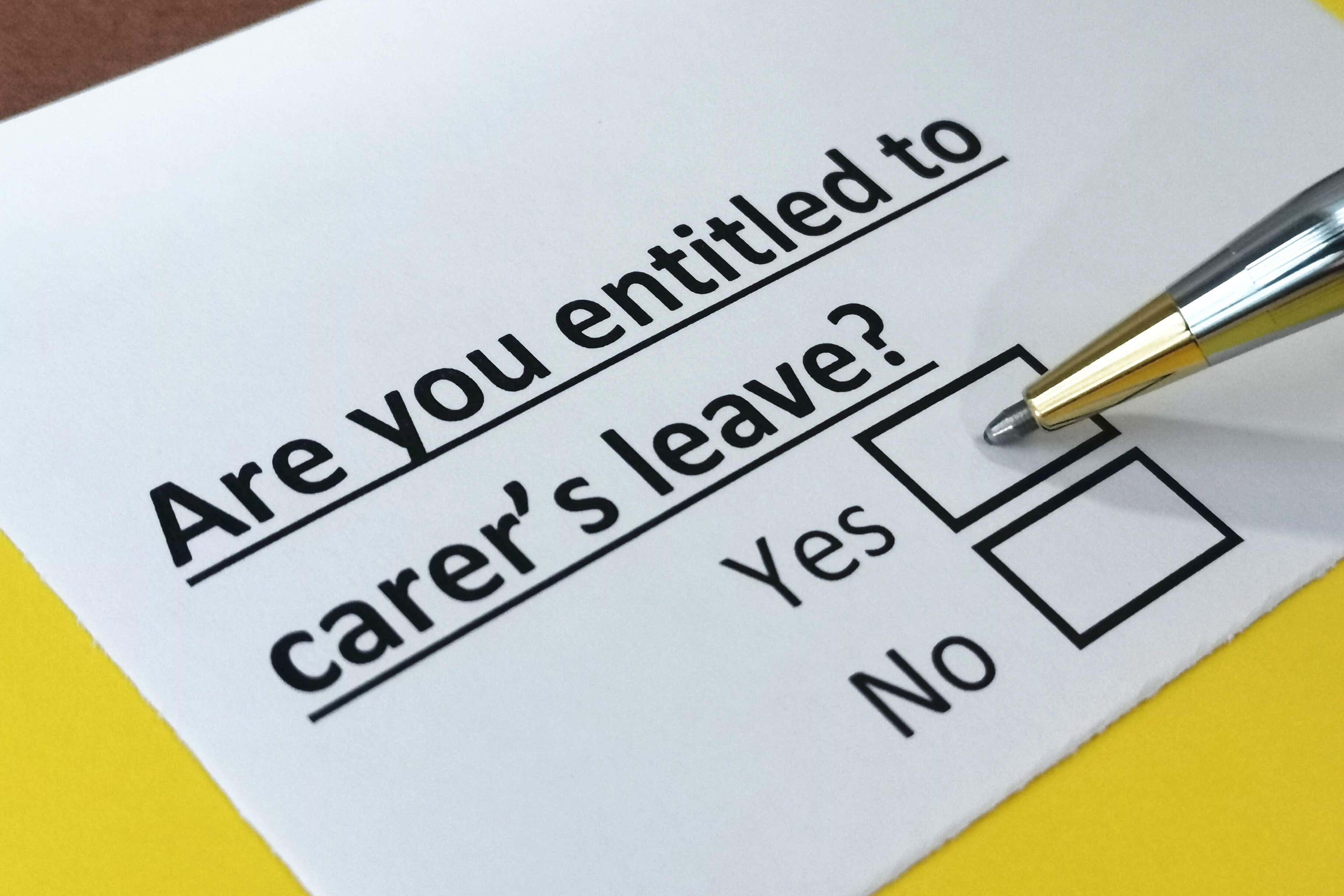 From Saturday carer’s leave will become a legal entitlement (Alamy/PA)