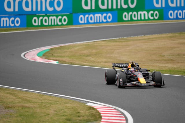 Red Bull driver Max Verstappen takes part in the first free practice session at the Japanese Grand Prix (Hiro Komae/AP)