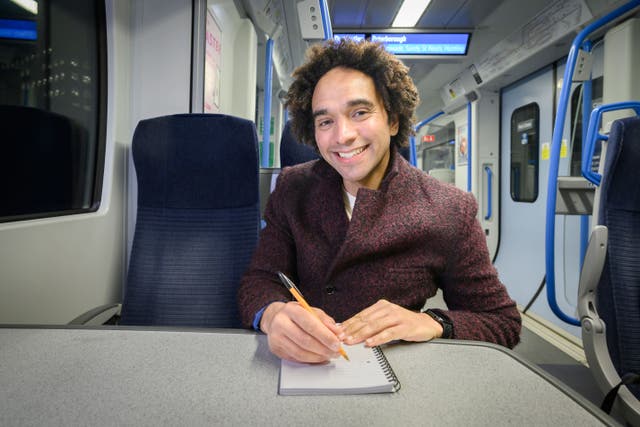 Joseph Coelho is launching the Poetry in Motion competition for children aged between five and 13 (Peter Alvey for Govia Thameslink Railway/PA)