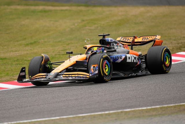 McLaren driver Oscar Piastri was quickest in a rain-affected second practice session for the Japanese Grand Prix (Hiro Komae/AP)